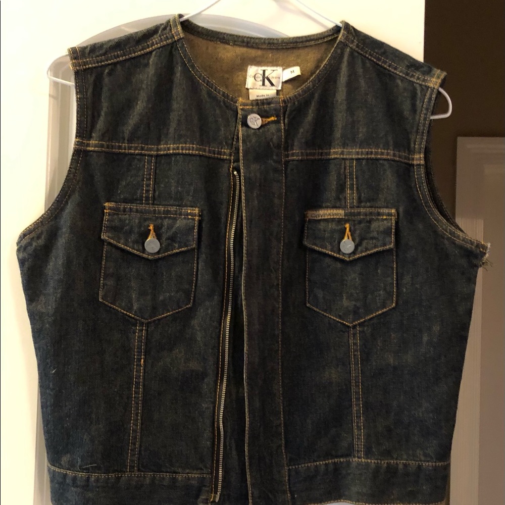 Women’s dark denim Calvin Klein vest. Size M.